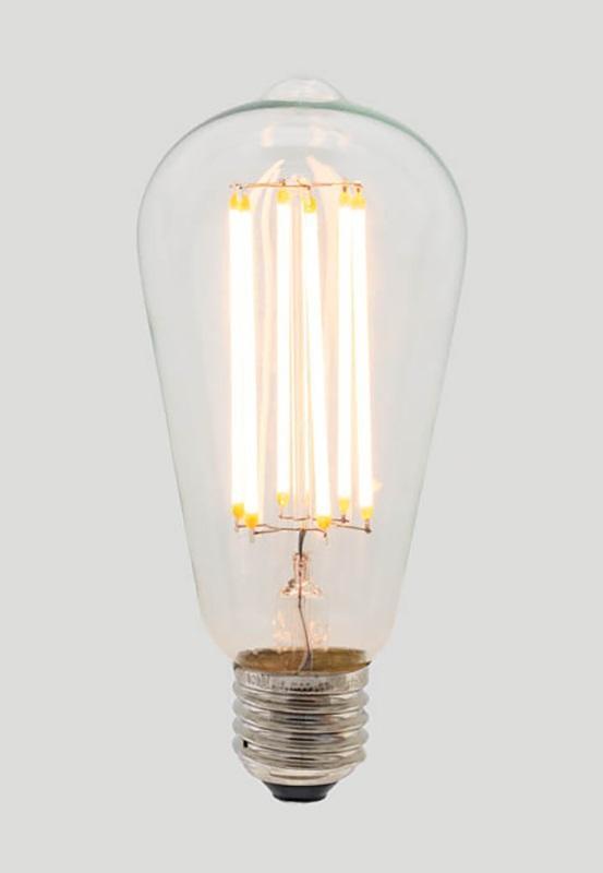 ST64 Long LED Filament - Clear Glass - 6W E27 2200k-abc