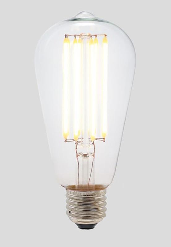 ST64 Long LED Filament - Clear Glass - 8W E27 3000k-abc