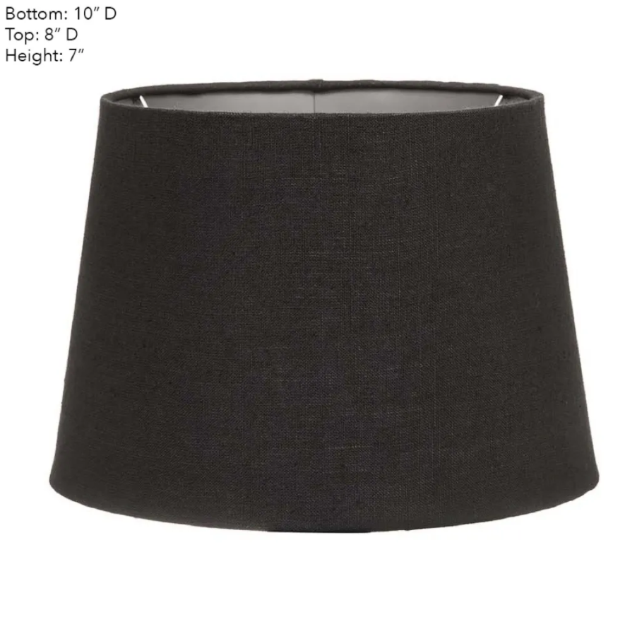 RETURNS STOCK - BRAND NEW - Black Linen Shade with Silver Lining (10x8x7 H) - 2 available-abc