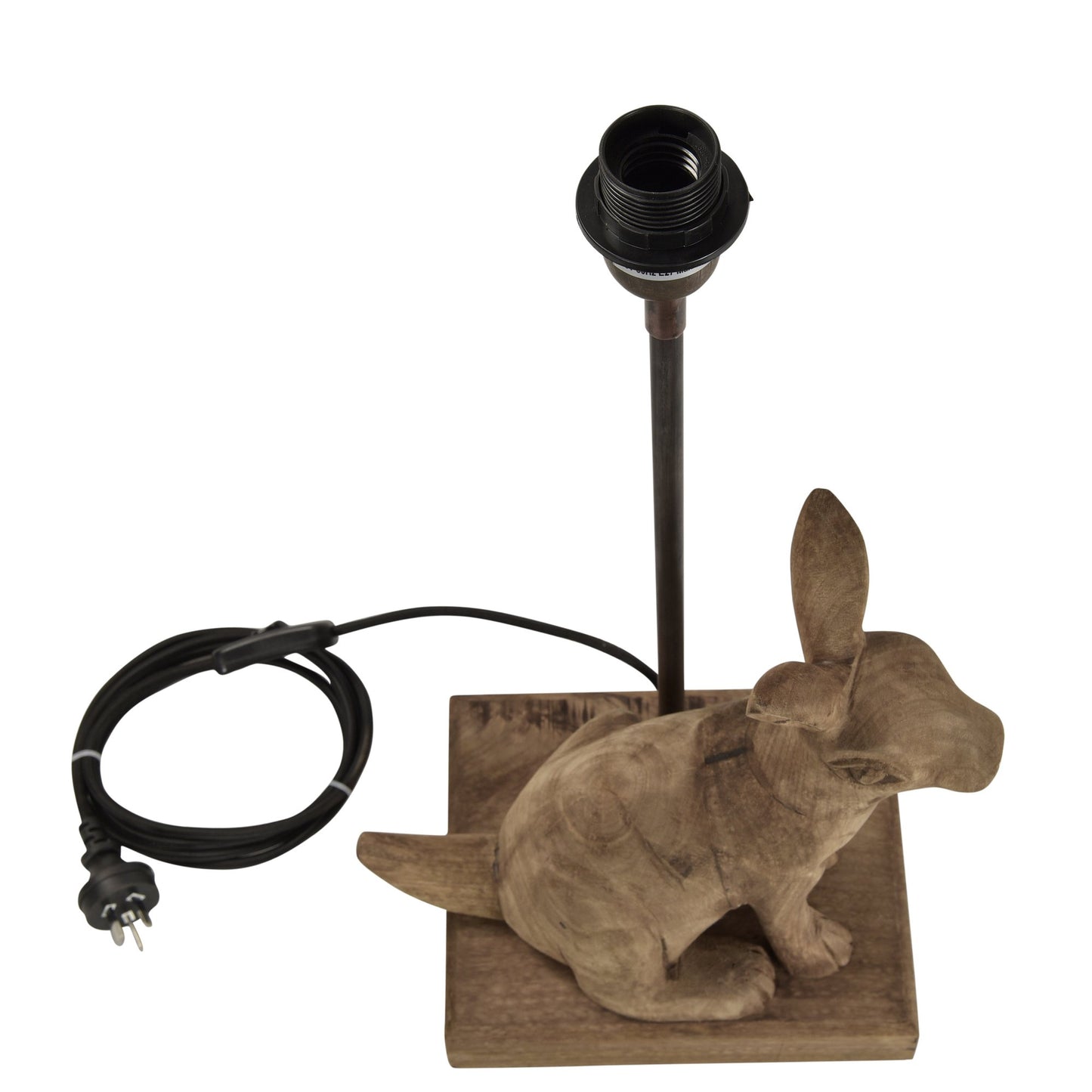 Simon - Dark Natural - Small Wooden Rabbit Table Lamp-abc