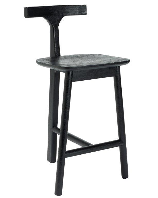 T Back Counter Stool - Black Stain-abc