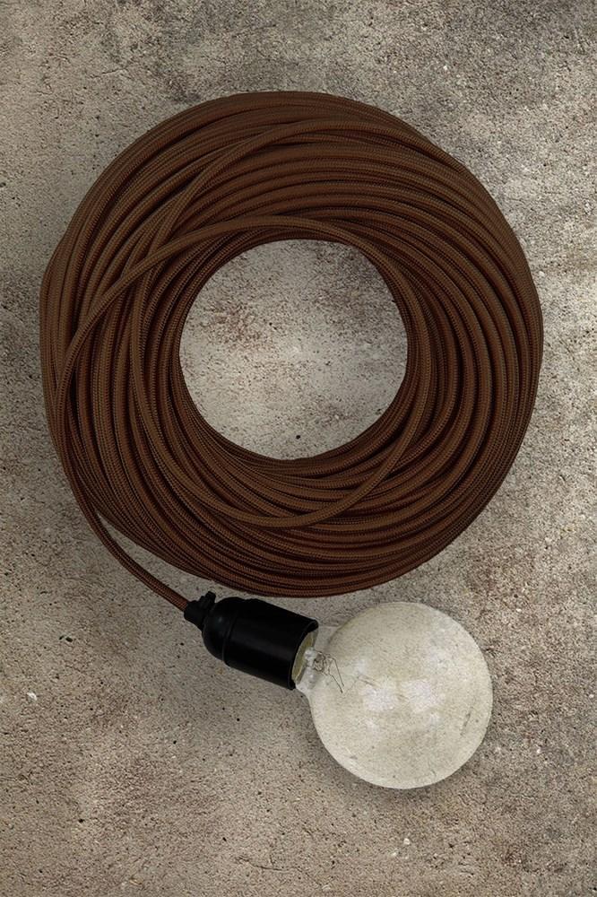 Fabric Electrical Cord - Brown-abc