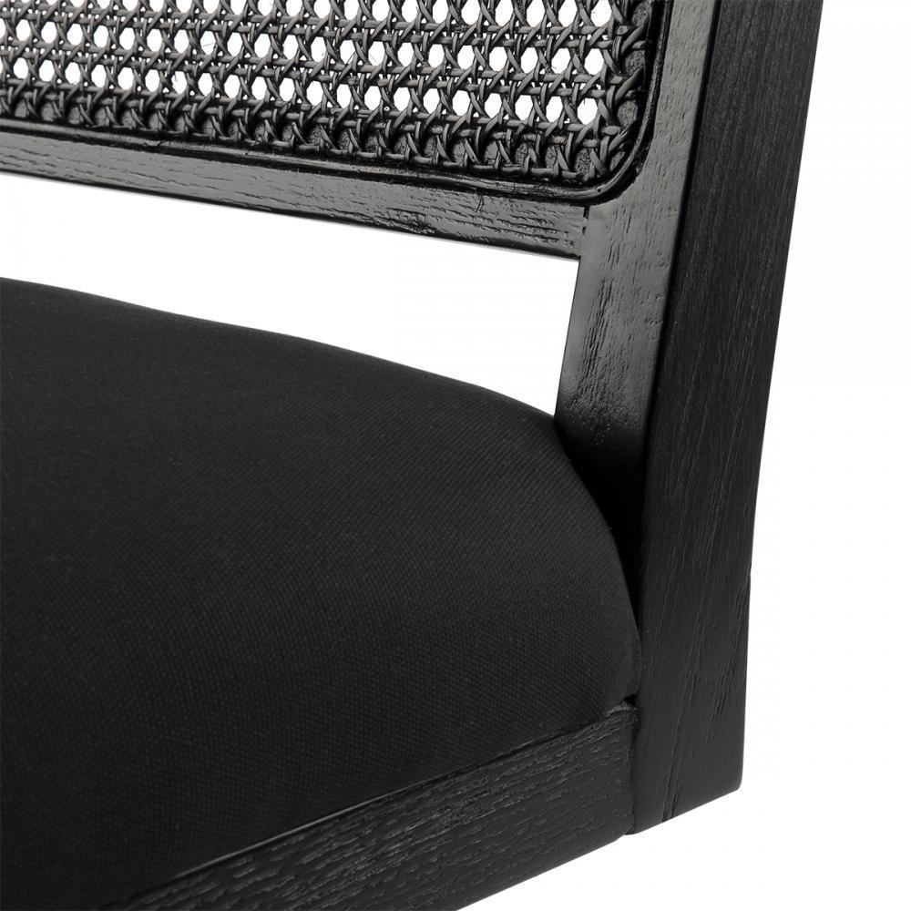 The Imperial Dining Chair - Black Frame w Black Linen-abc