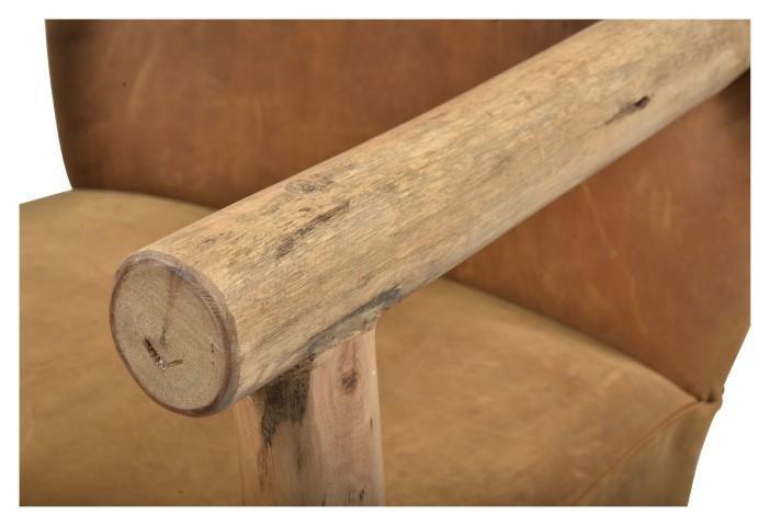 Palermo Leath and Wood Feature Chair - Tan/Natural-abc