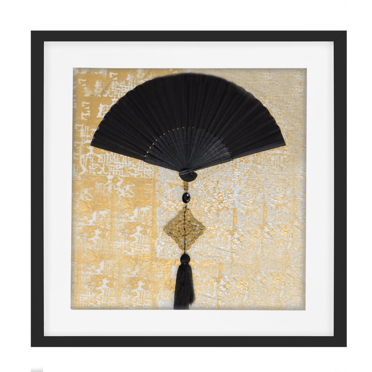 Fan Tassel Black Artwork 52 x 52 cm-abc