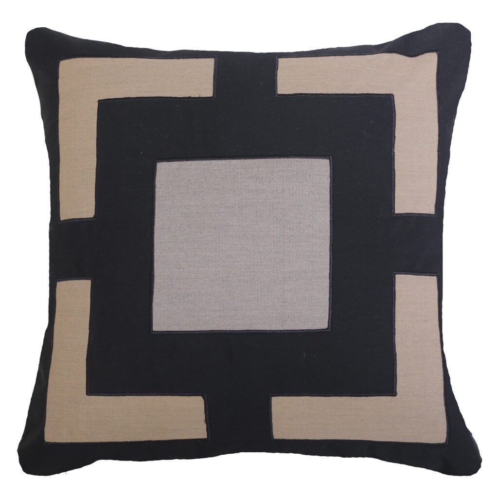 Outdoor Panel Black Lounge Cushion 55 x 55 cm-abc