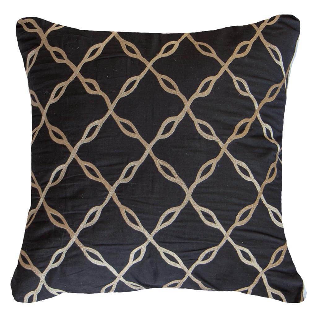Inner Trellis Black Lounge Cushion 55 x 55 cm-abc