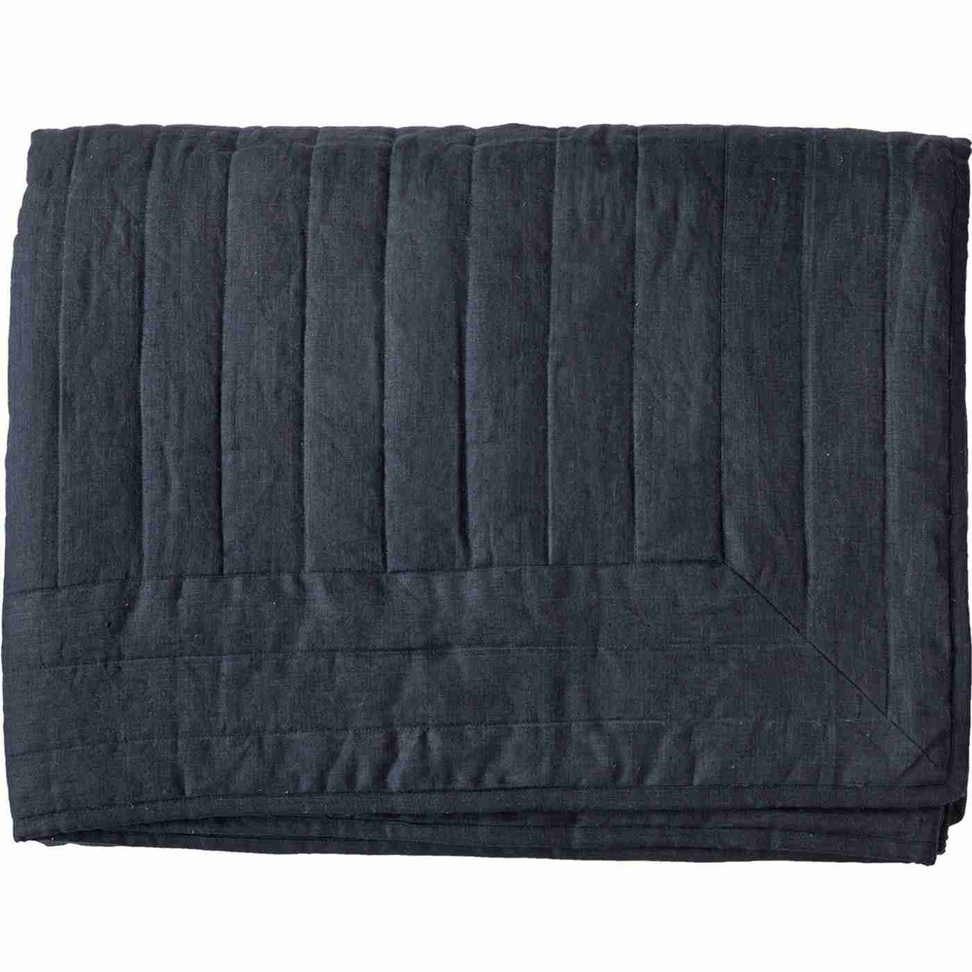 Linen Navy Queen Quilt 244x174cm-abc