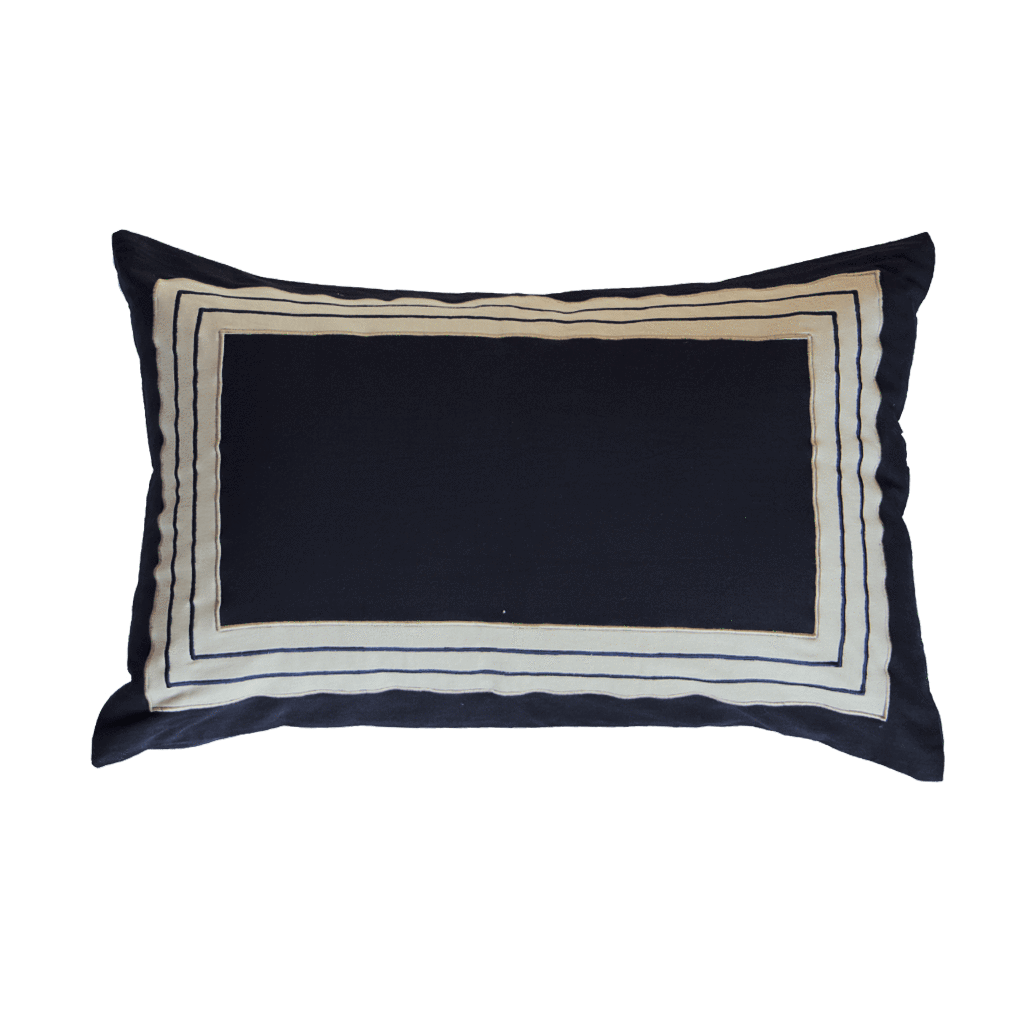 Braid Inner Panel Black Sham Cushion 46 x 69 cm-abc