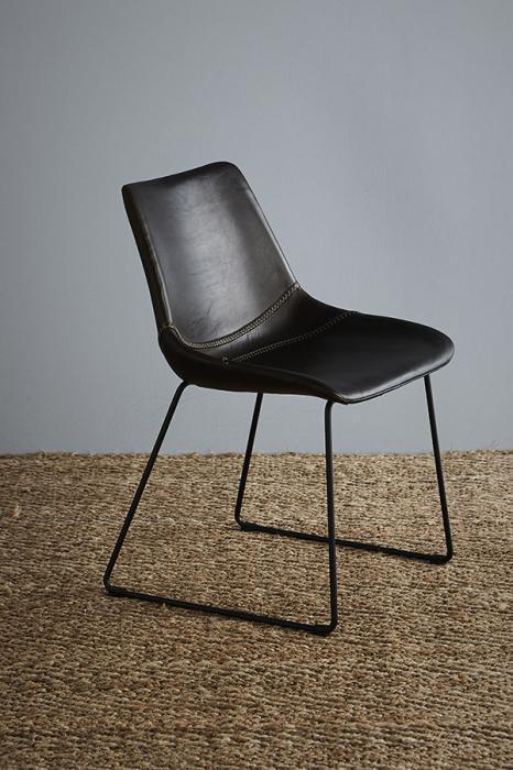 Don Chair - Brown/Black - Buffalo Leather Upholstered Chair-abc