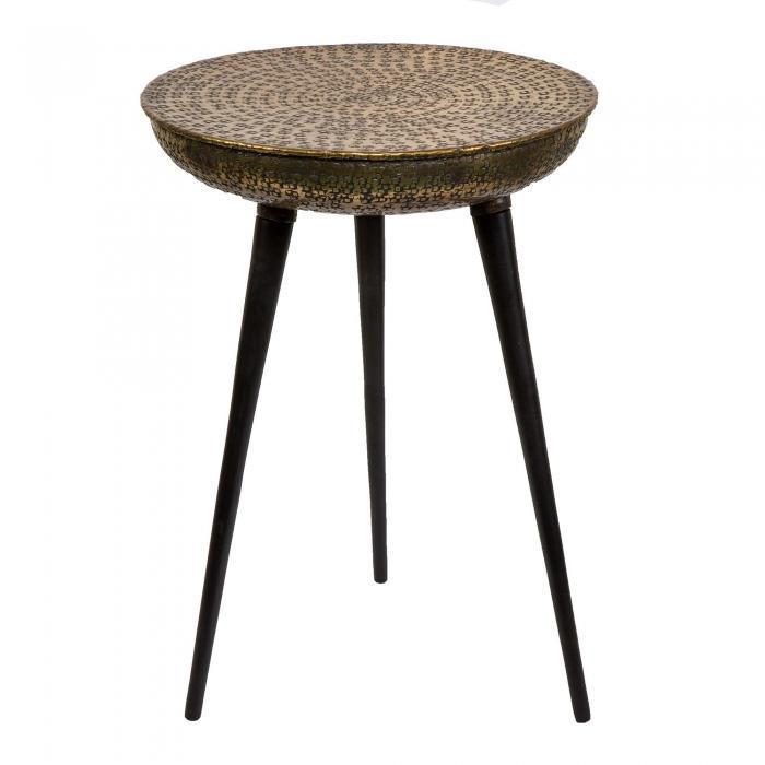 Nada Tripod Table Lge Blk & Brass Antiqu-abc
