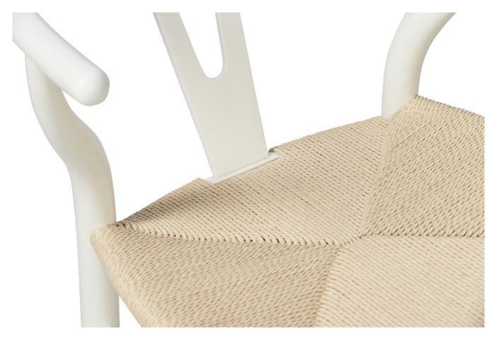 Wishbone Beechwood Chair - White/Natural-abc