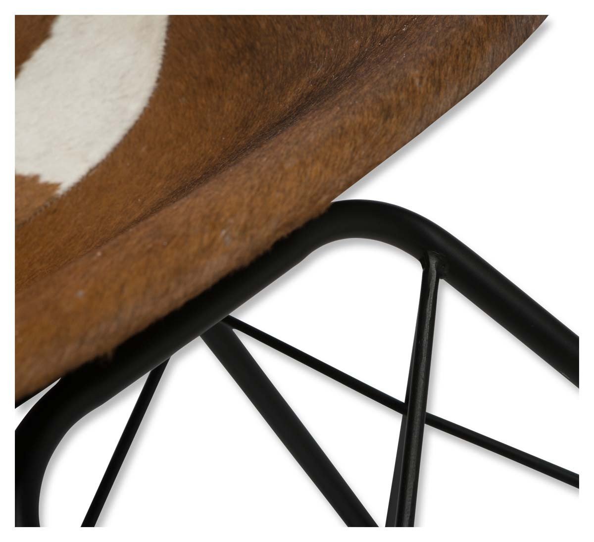 Hayden Cowhide Dining Chair with Iron Legs-abc