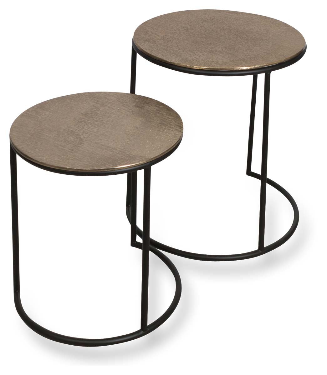 Charlton Aluminium Set of Two Round Nesting Tables-abc