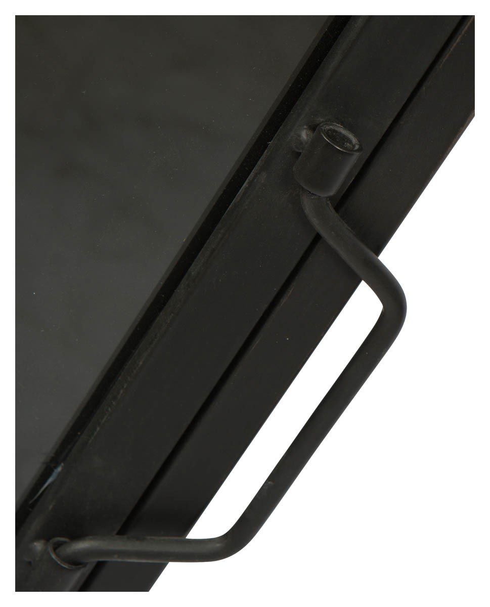 Metal Bedside Table with Single Drawer and 1 Glass Door and Metal Internal Shelf-abc