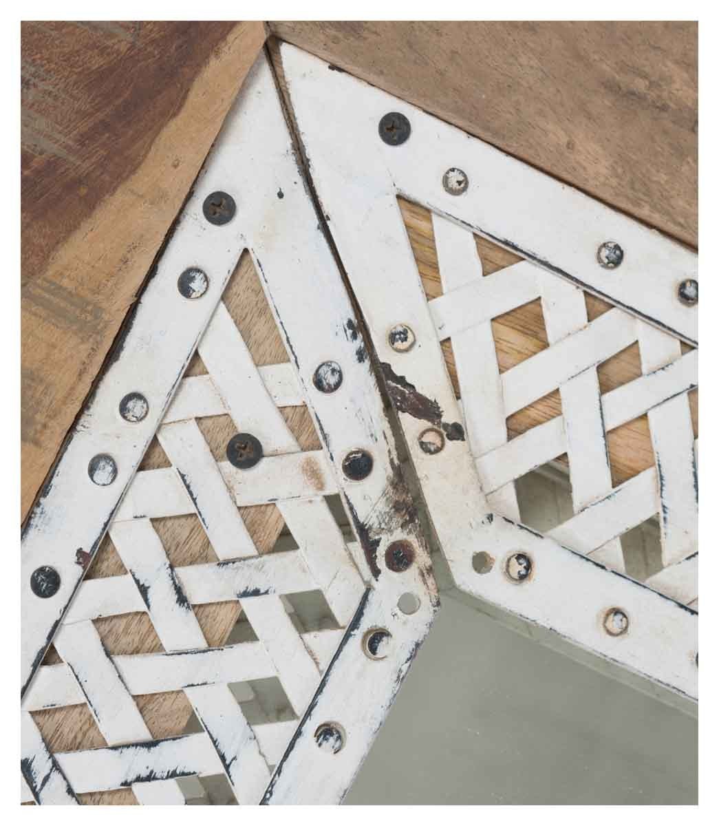 Vintage Distressed Wood and Iron Mirror-abc