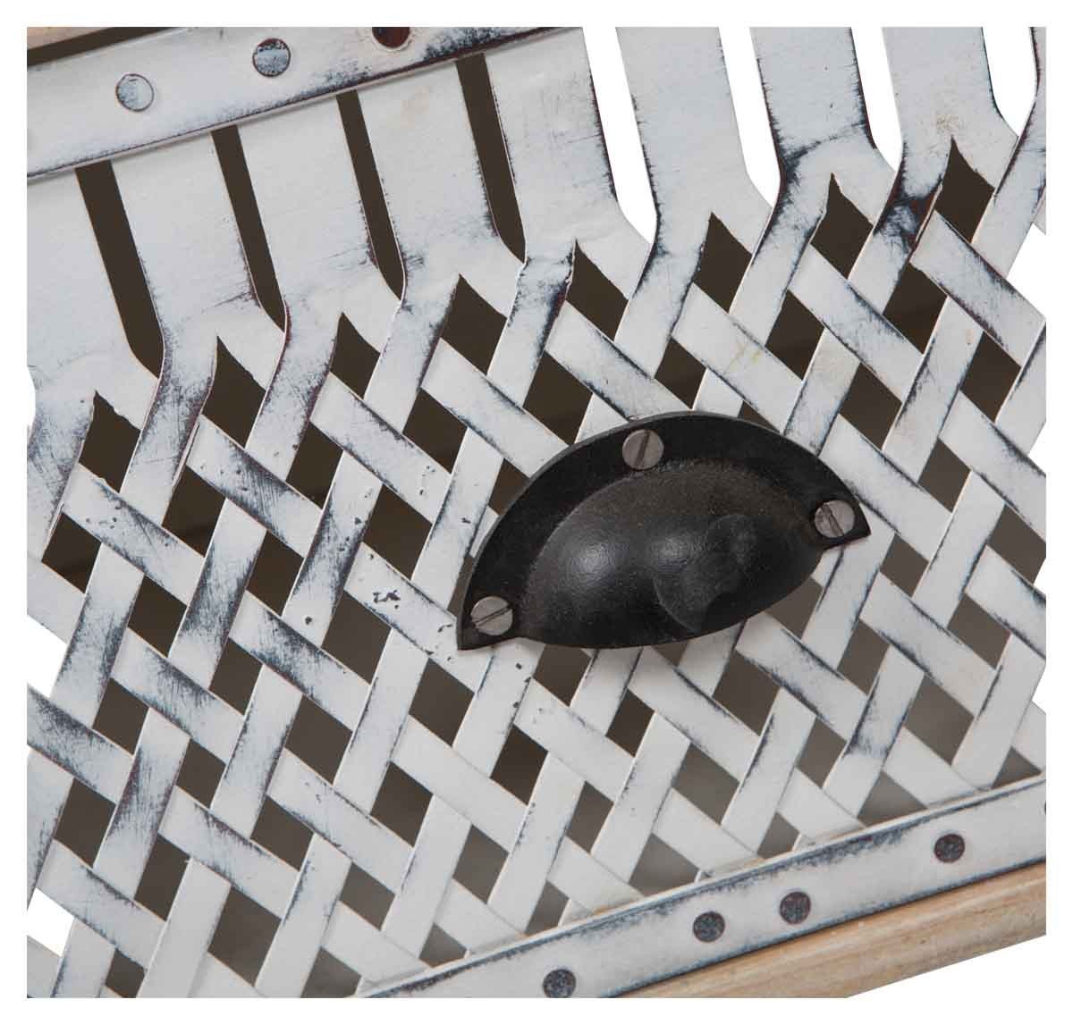 Vintage Distressed Wood and Iron One Drawer Bedside Table-abc