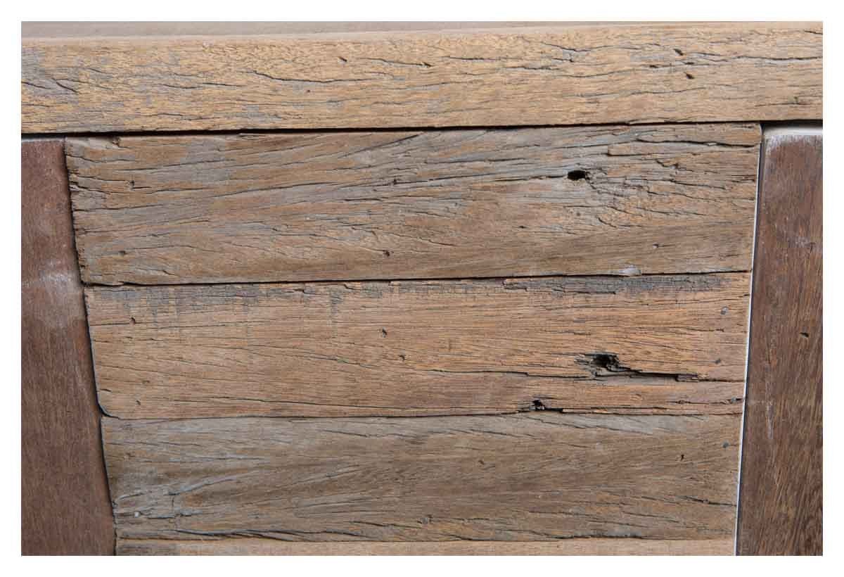 Vintage Distressed Wood and Iron Two Drawer Console-abc