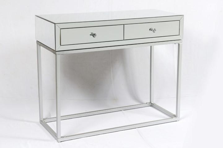 Mayfair Two Drawer Mirrored Console - Silver-abc
