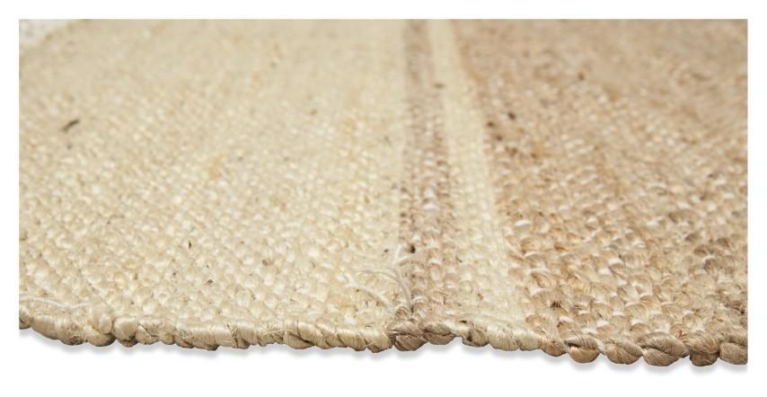 Asmita Jute HandLoom Floor Mats with Tassels - Ivory/Natural-abc