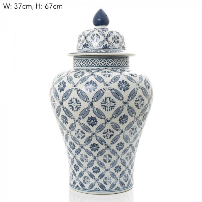 Ling Ginger Jar 37x37x67cm Blue White-abc