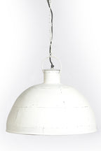 Granada Small - Vintage White - Iron Riveted Dome Pendant Light-abc