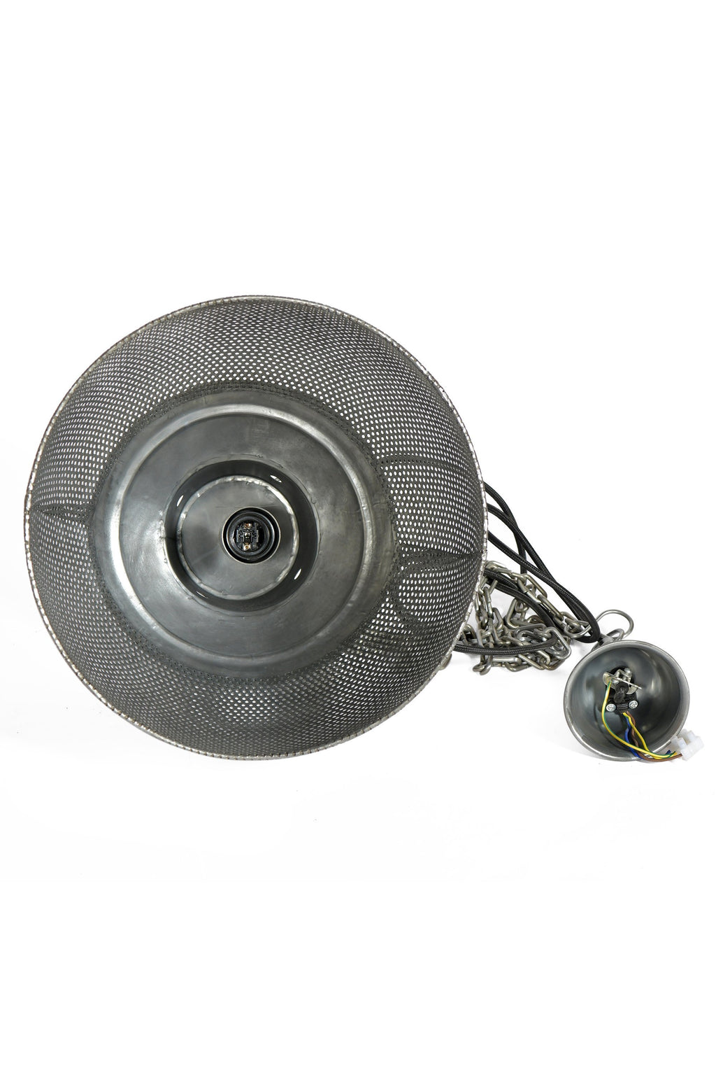 Riva Small - Zinc - Perforated Iron Dome Pendant Light-abc