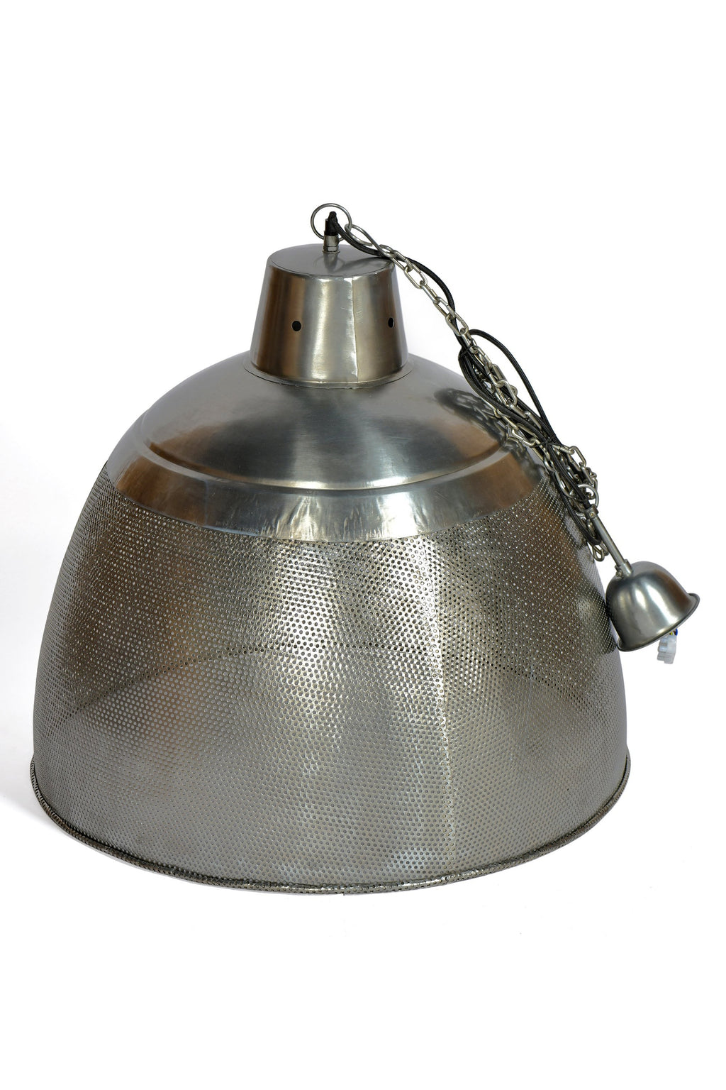 Riva Large - Zinc - Perforated Iron Dome Pendant Light-abc