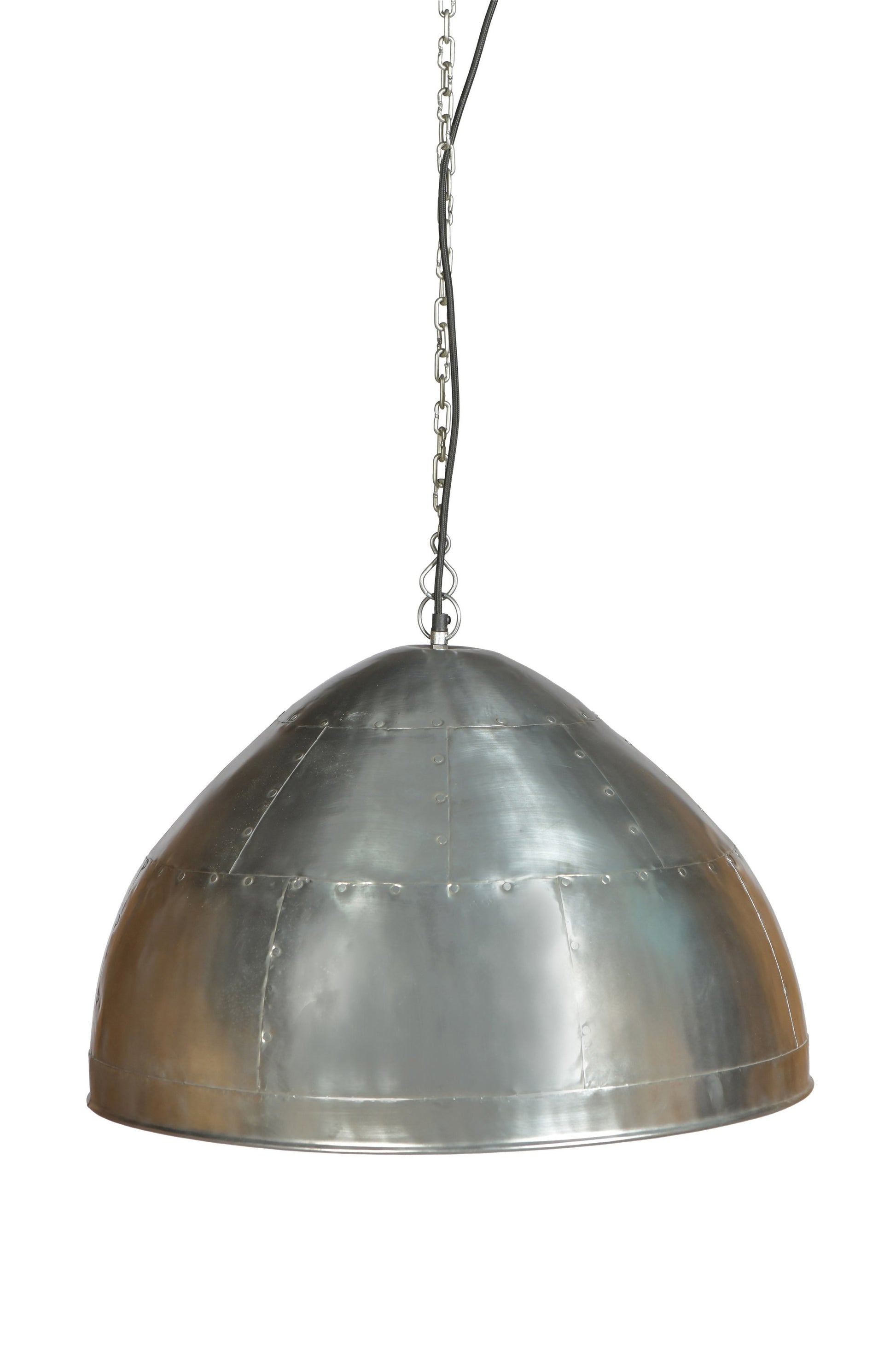 P51 Medium - Zinc - Iron Riveted Dome Pendant Light-abc