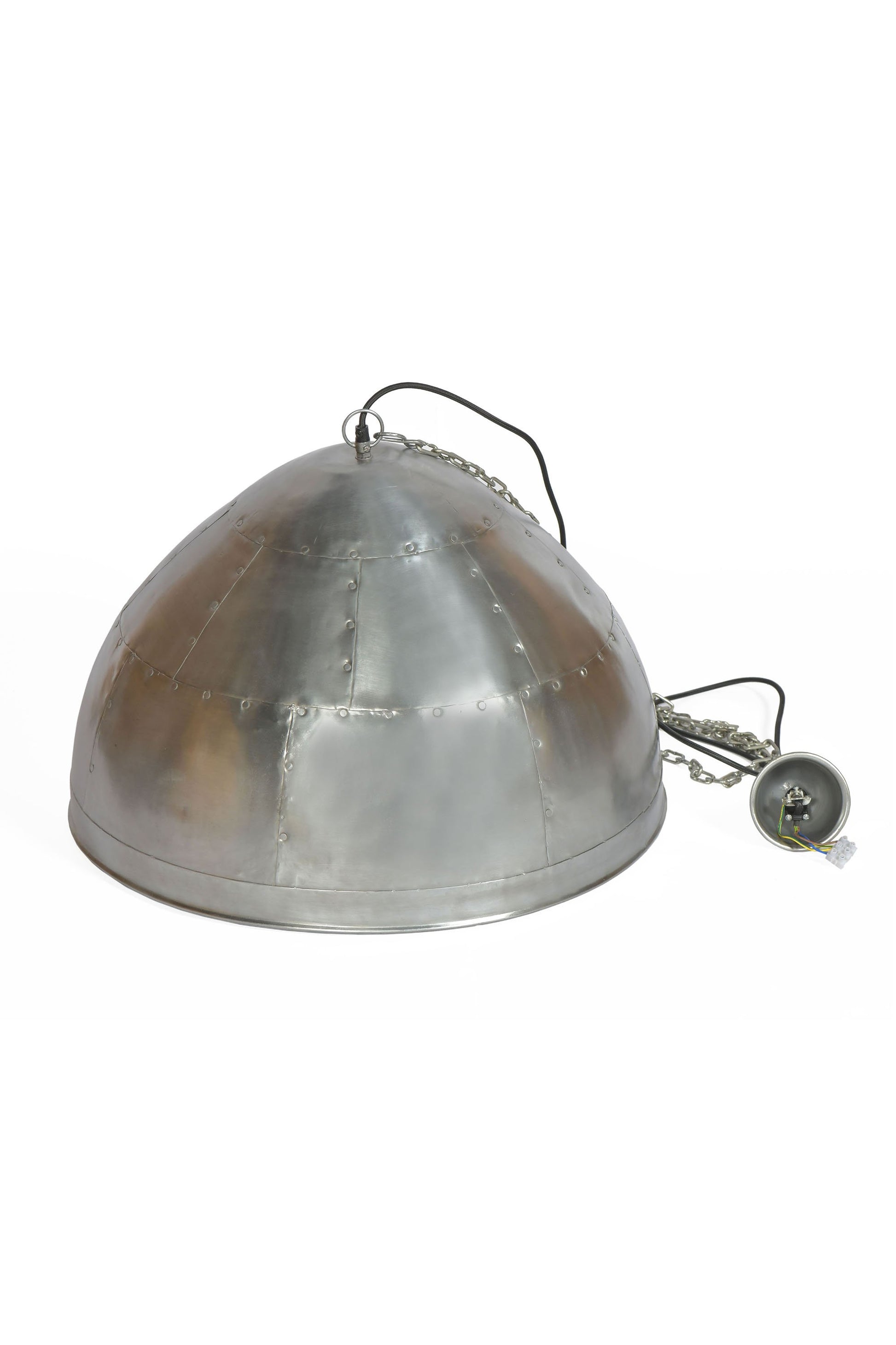 P51 Medium - Zinc - Iron Riveted Dome Pendant Light-abc