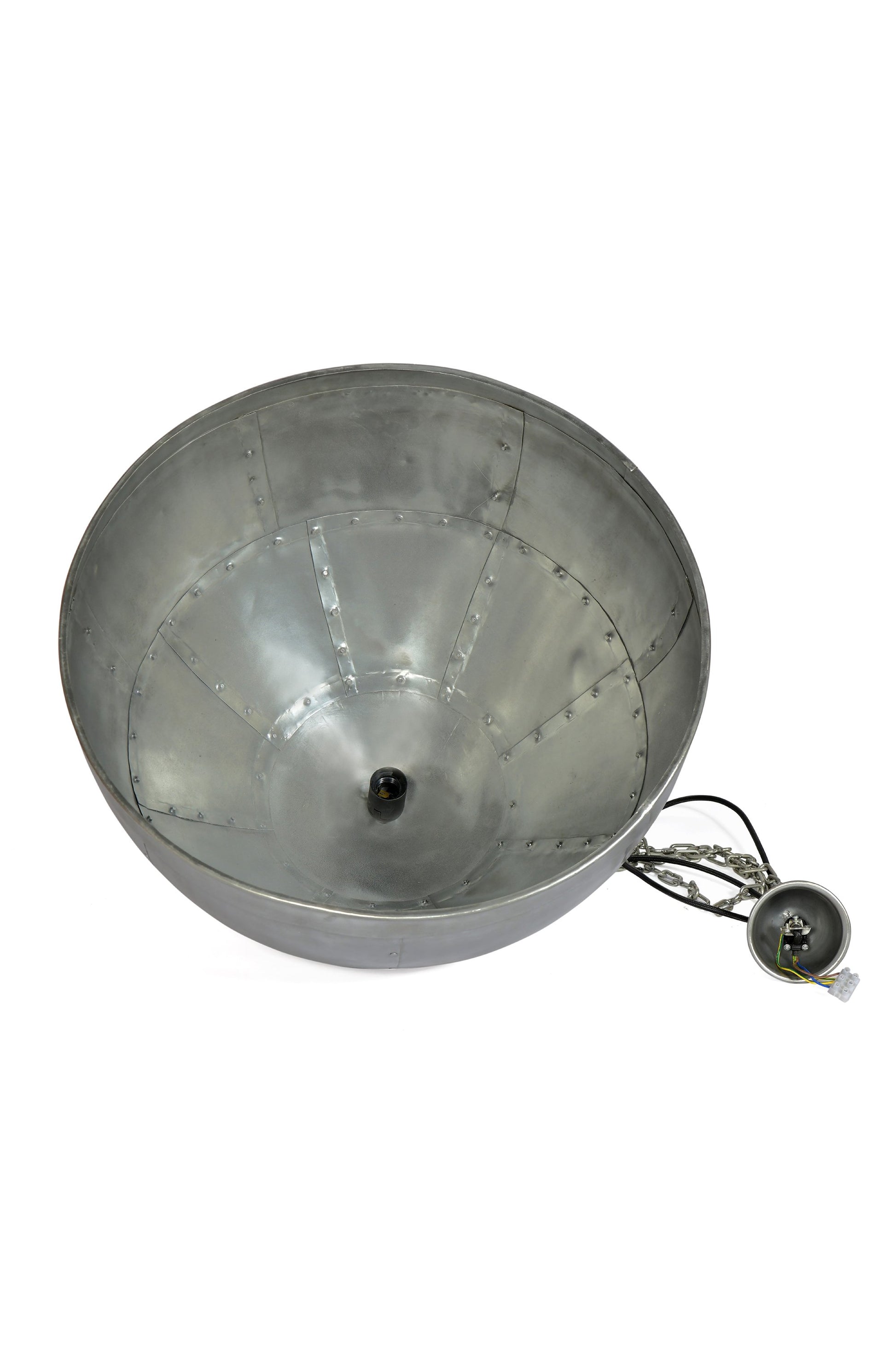 P51 Medium - Zinc - Iron Riveted Dome Pendant Light-abc