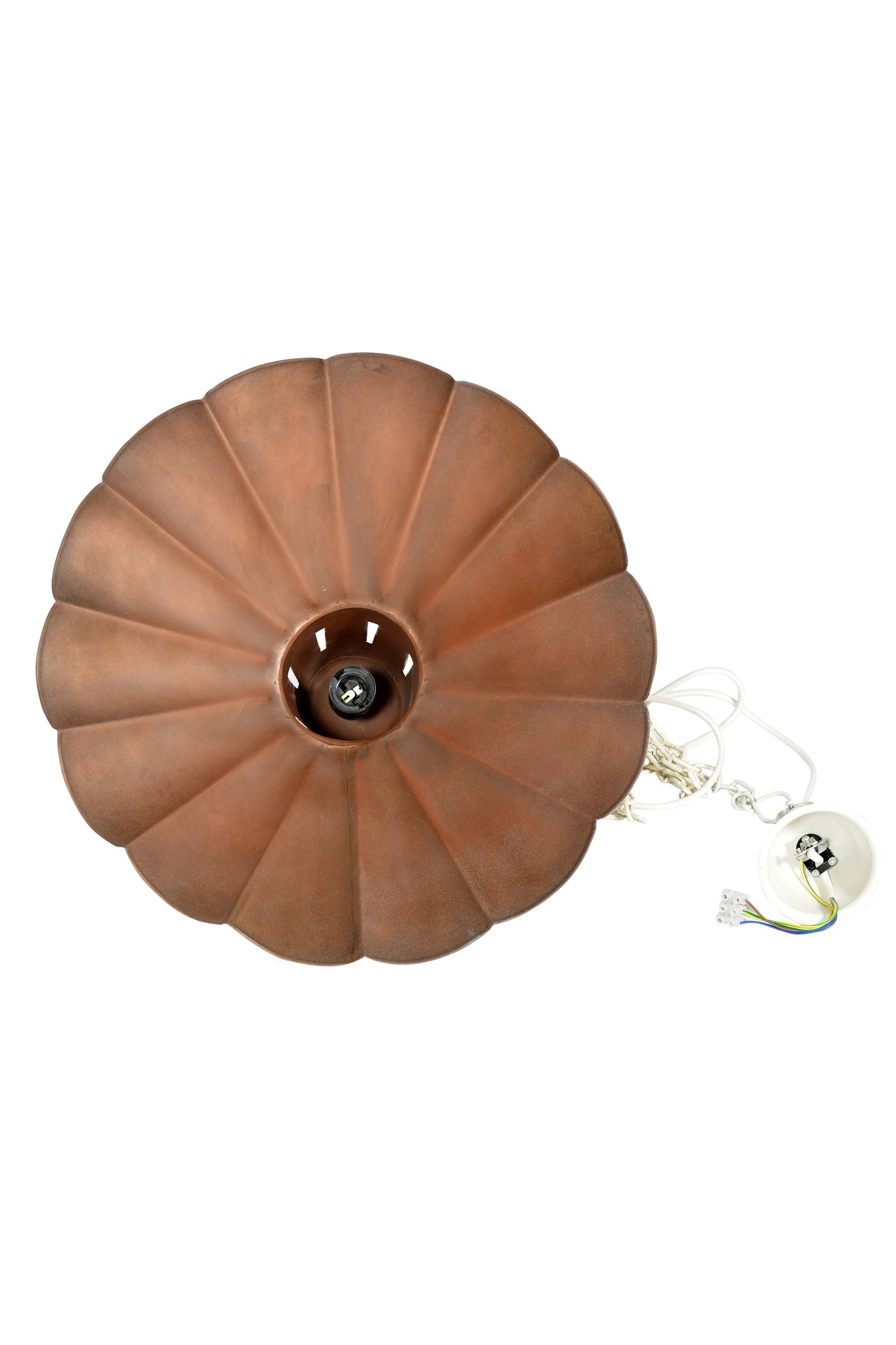 Francis - Old White - Fluted Iron Pendant Light-abc