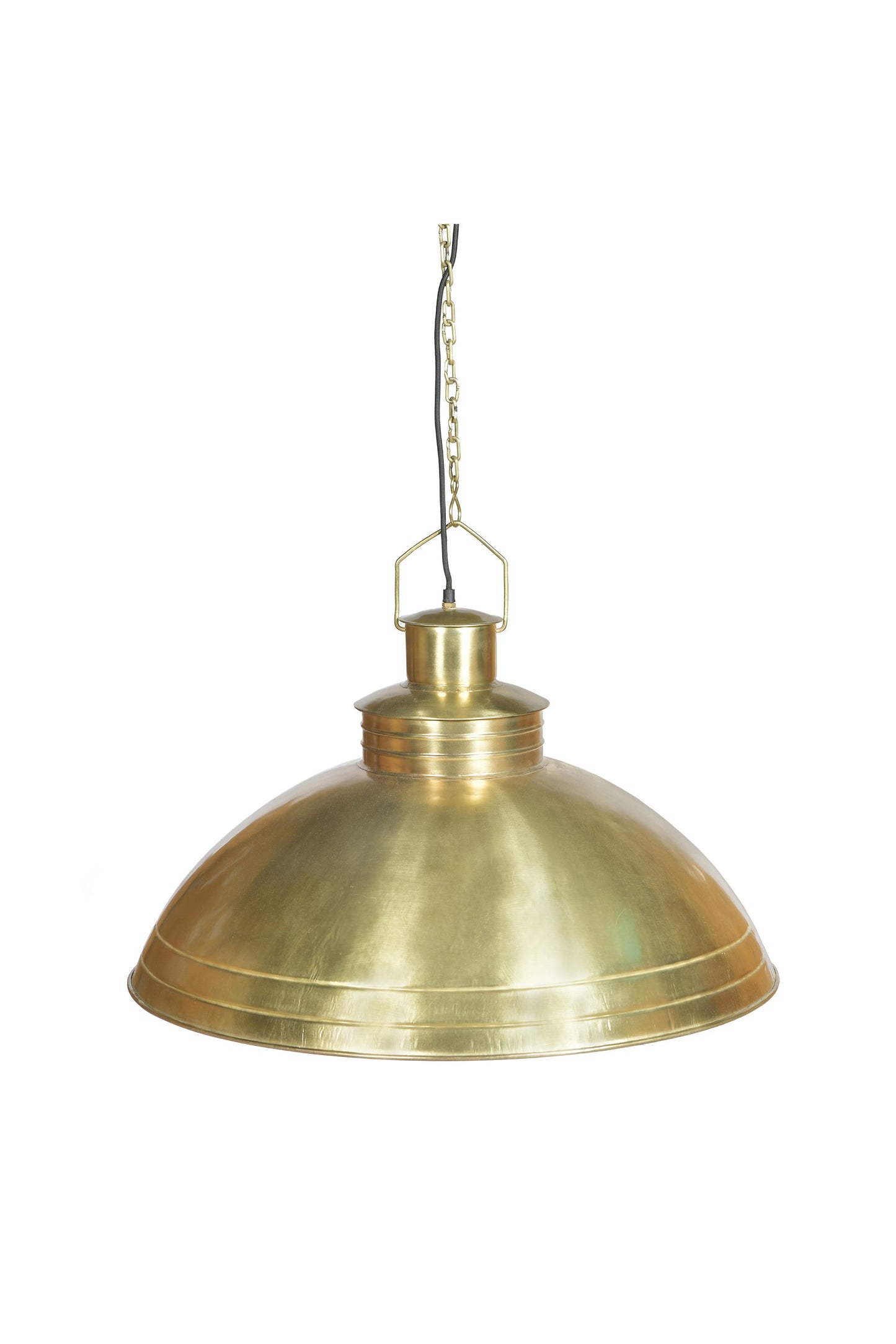 Sheldon - Antique Brass - Large Iron Shallow Dome Pendant Light-abc