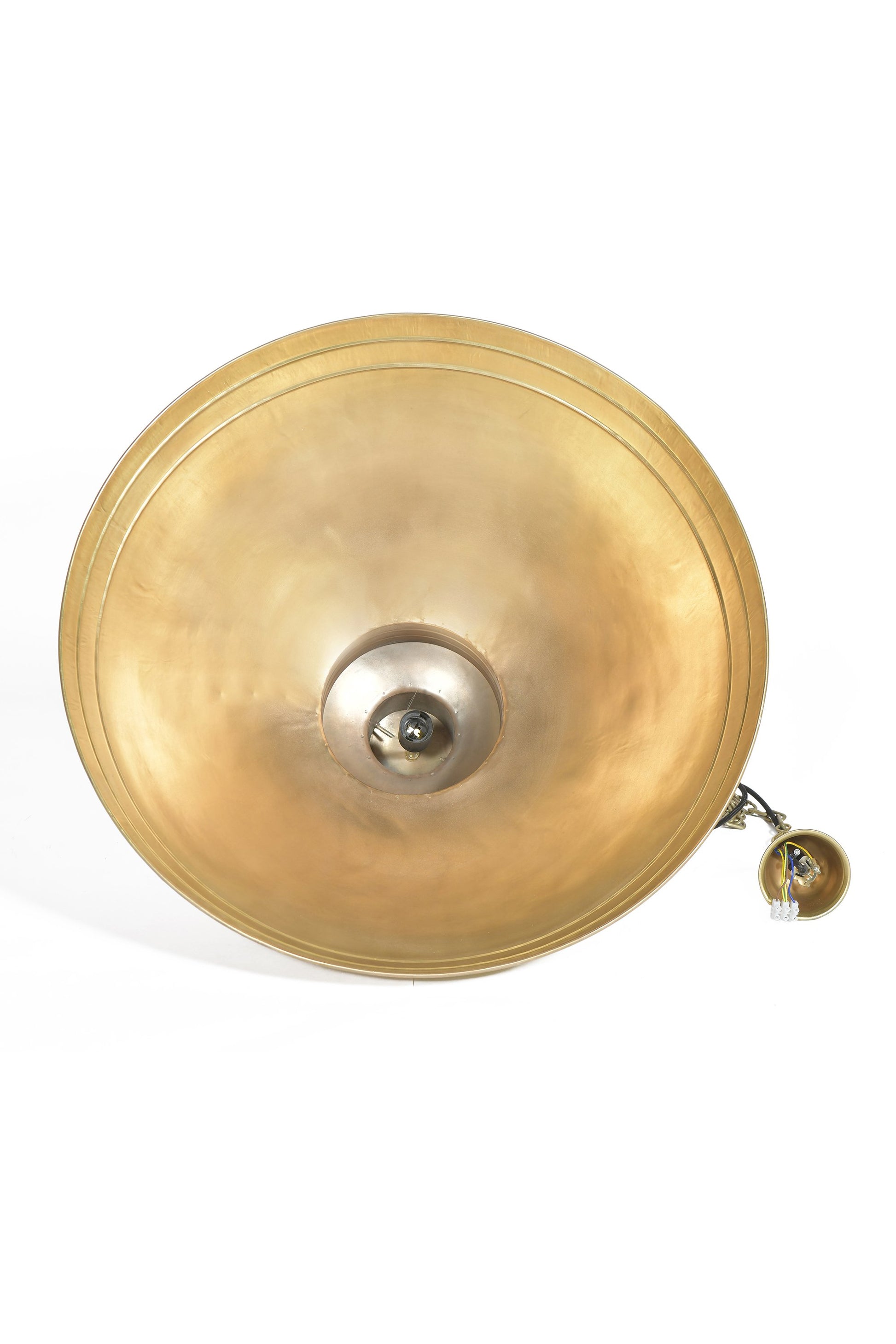 Sheldon - Antique Brass - Large Iron Shallow Dome Pendant Light-abc