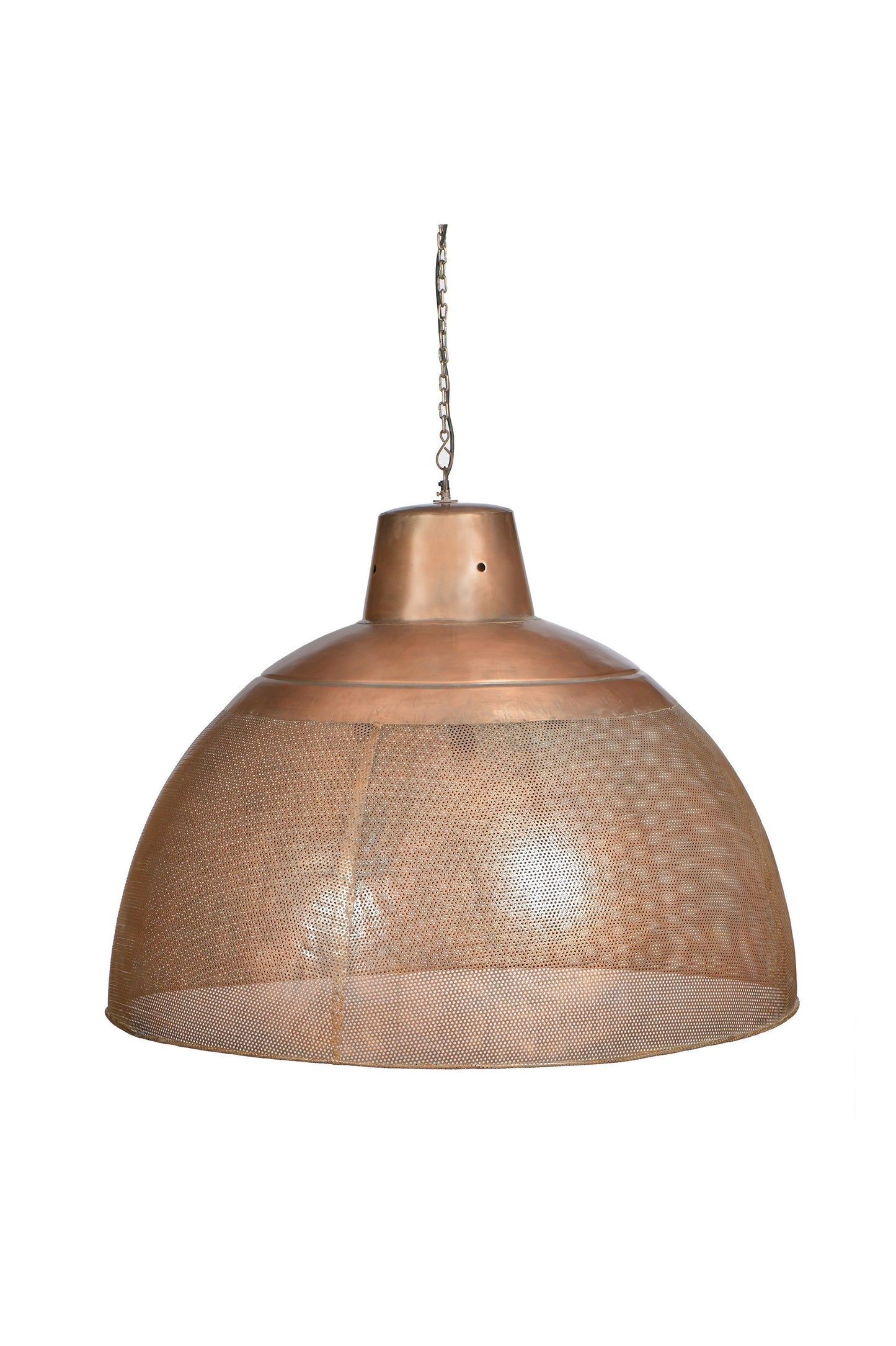 Riva Extra Large - Antique Copper - Perforated Iron Dome Pendant Light-abc