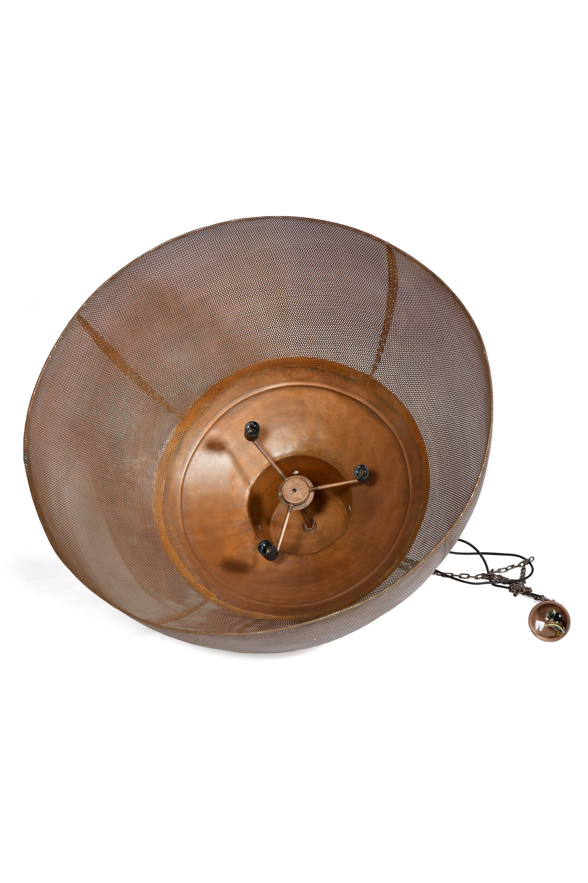 Riva Extra Large - Antique Copper - Perforated Iron Dome Pendant Light-abc