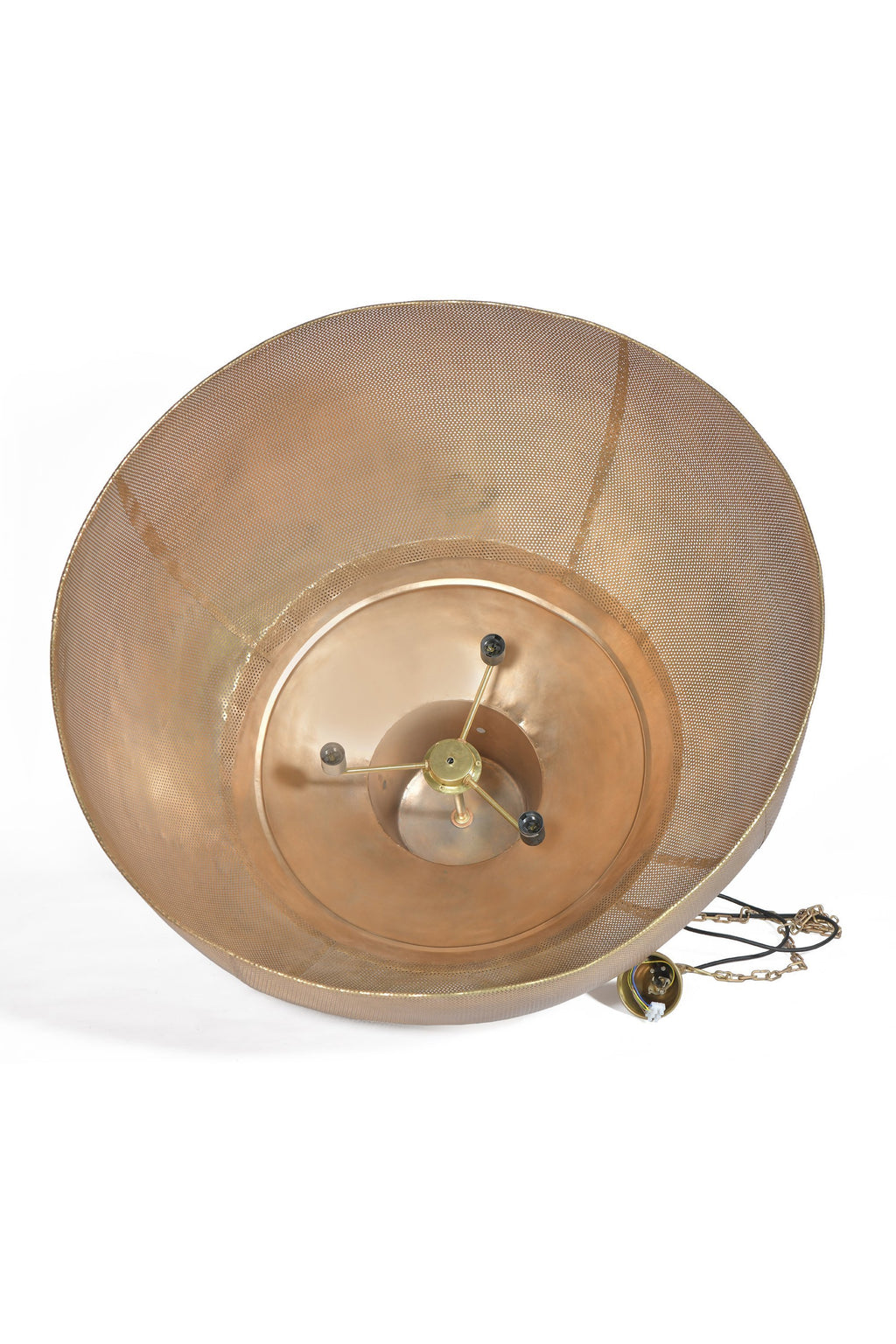 Riva Extra Large - Antique Brass - Perforated Iron Dome Pendant Light-abc