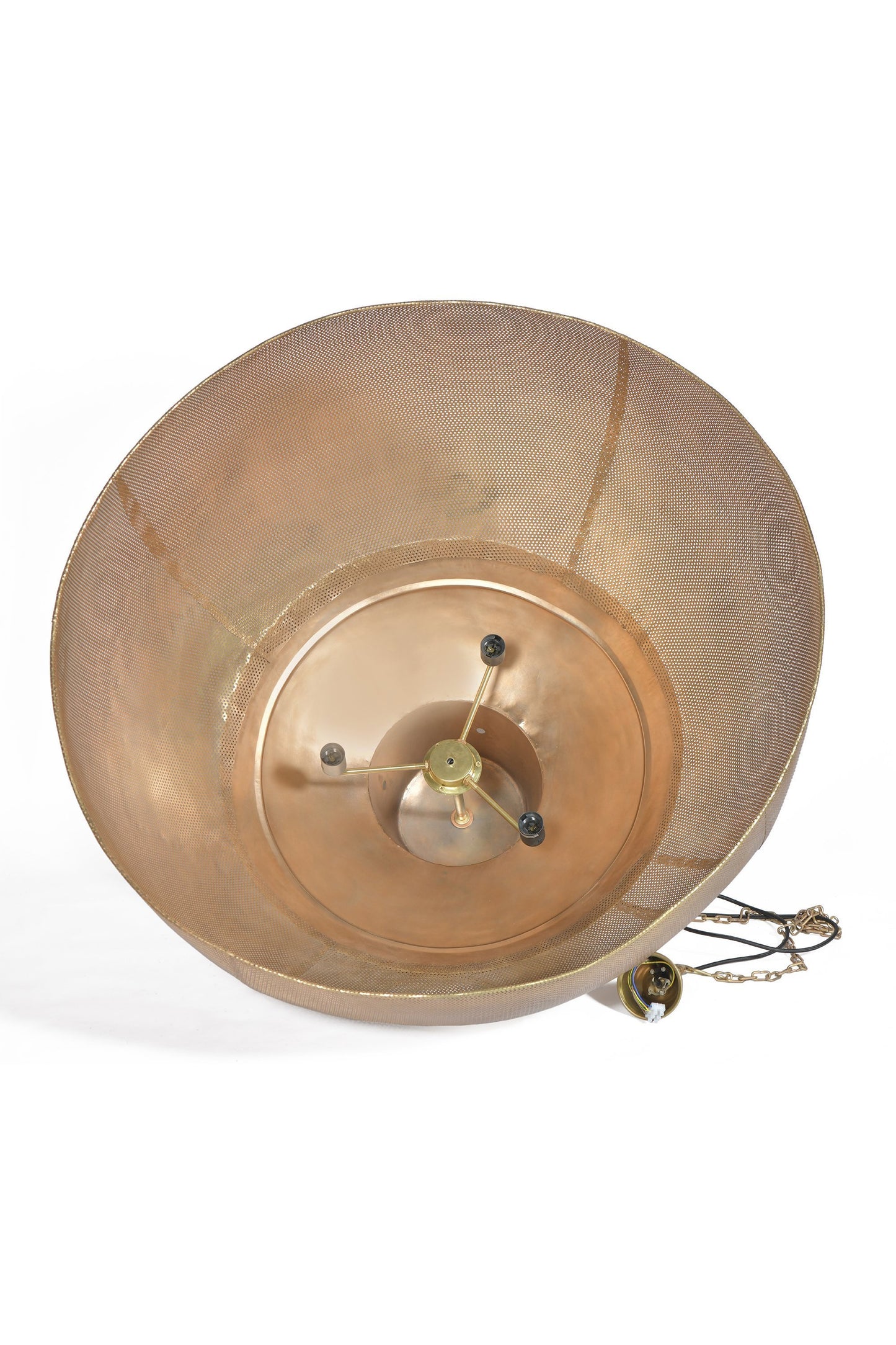 Riva Extra Large - Antique Brass - Perforated Iron Dome Pendant Light-abc