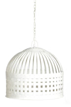 Esch Large - White - Woven Iron Strips Pendant Light-abc
