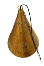 Aquarius Large - Brass - Perforated Teardrop Pendant Light-abc