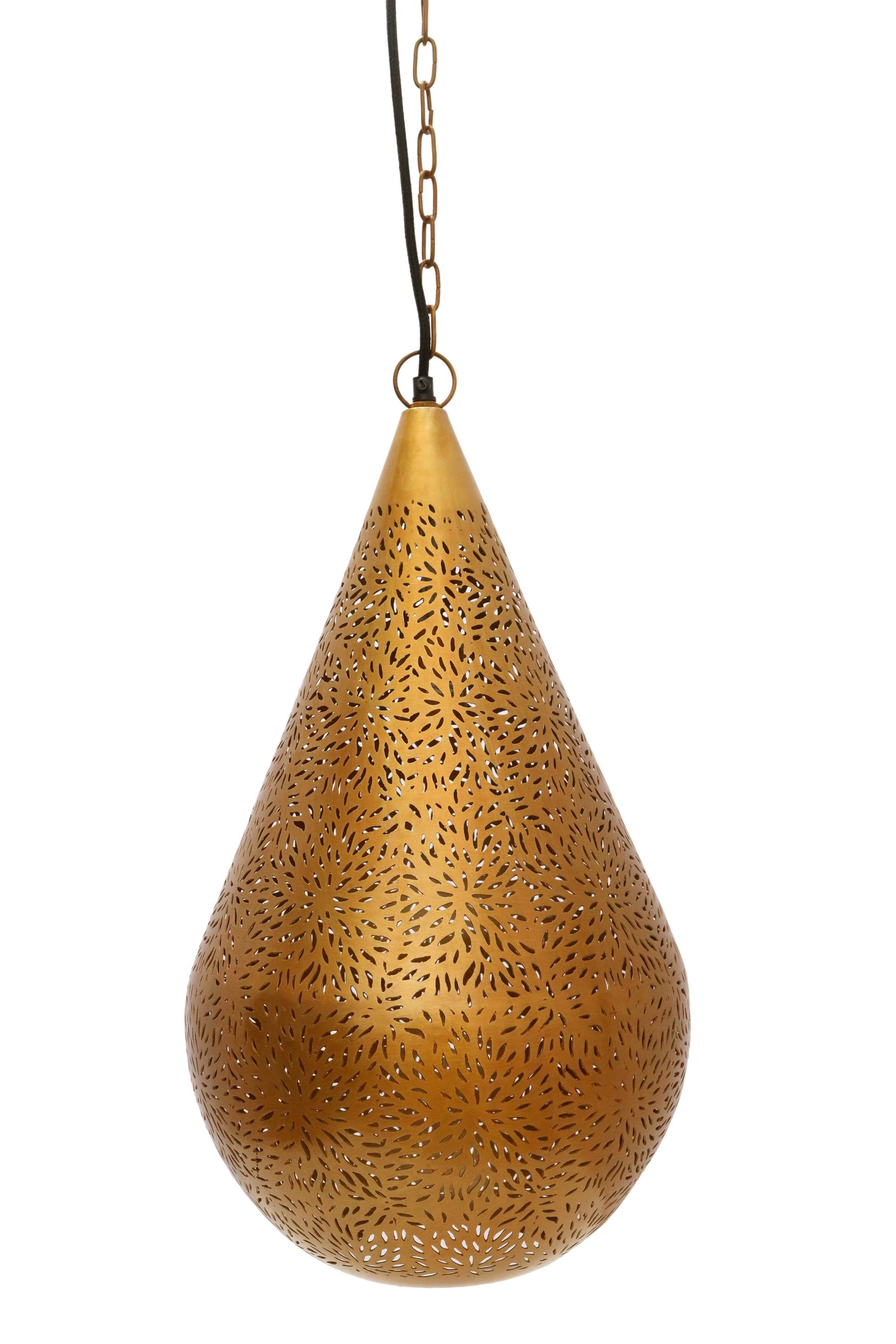 Aquarius Medium - Brass - Perforated Teardrop Pendant Light-abc