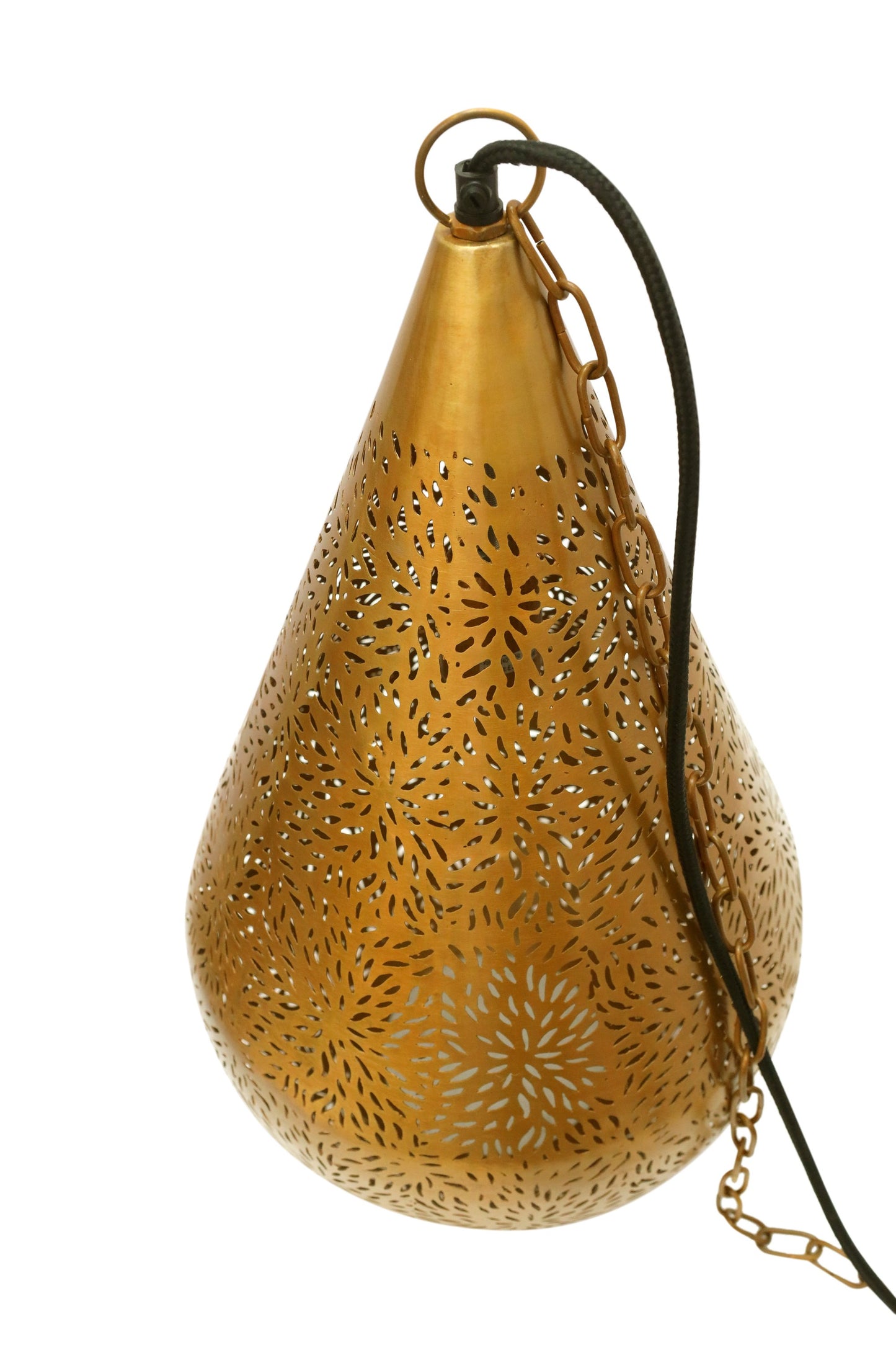 Aquarius Medium - Brass - Perforated Teardrop Pendant Light-abc