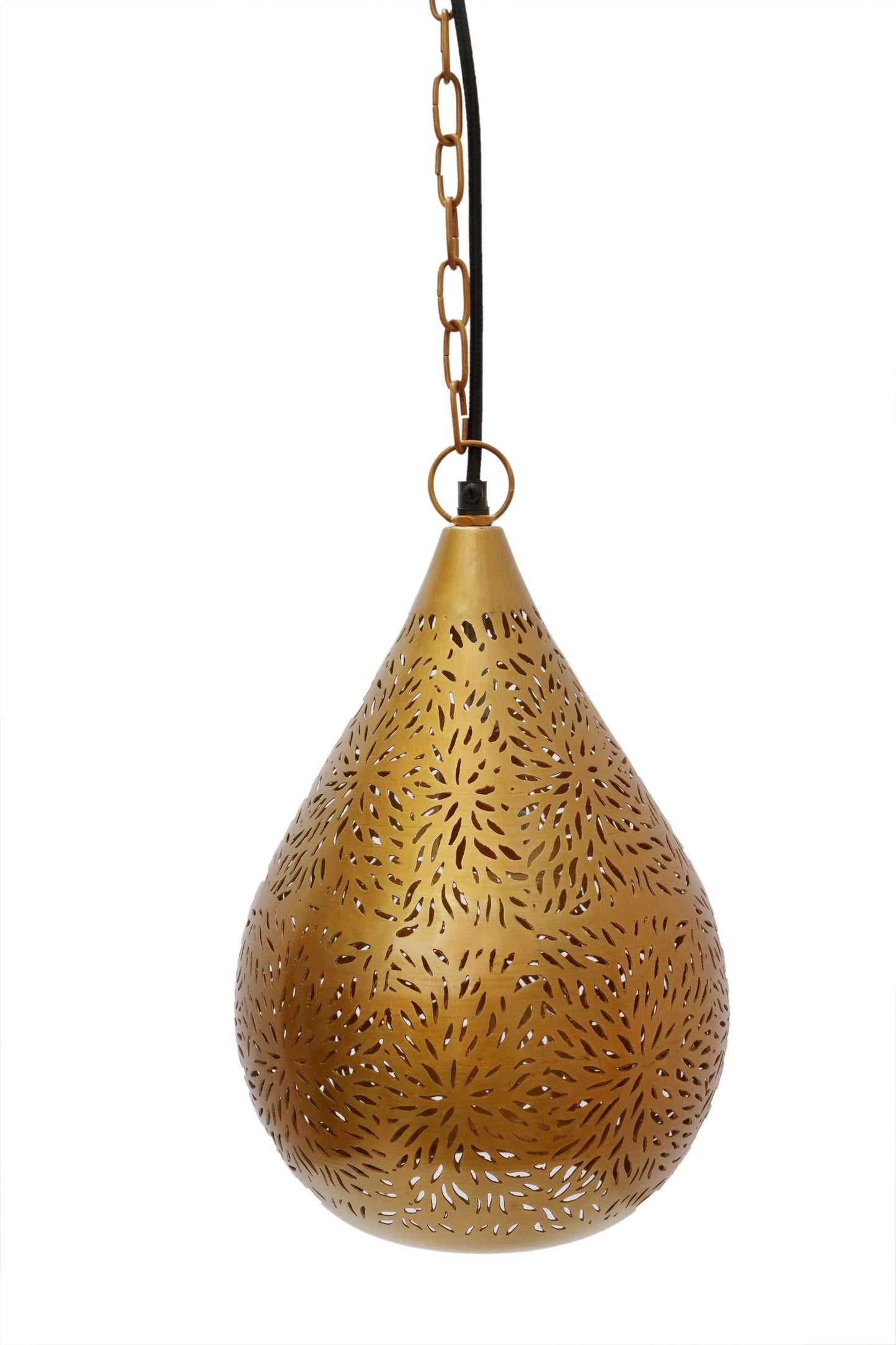 Aquarius Small - Brass - Perforated Teardrop Pendant Light-abc