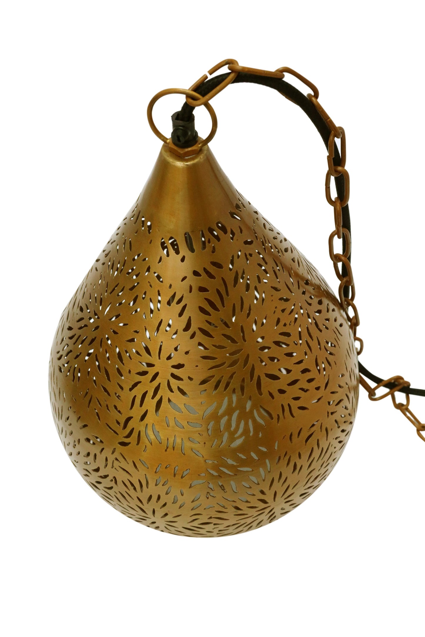 Aquarius Small - Brass - Perforated Teardrop Pendant Light-abc
