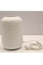 Monaco Small - White - Small Hand Cut Hurricane Art Glass Table Lamp-abc