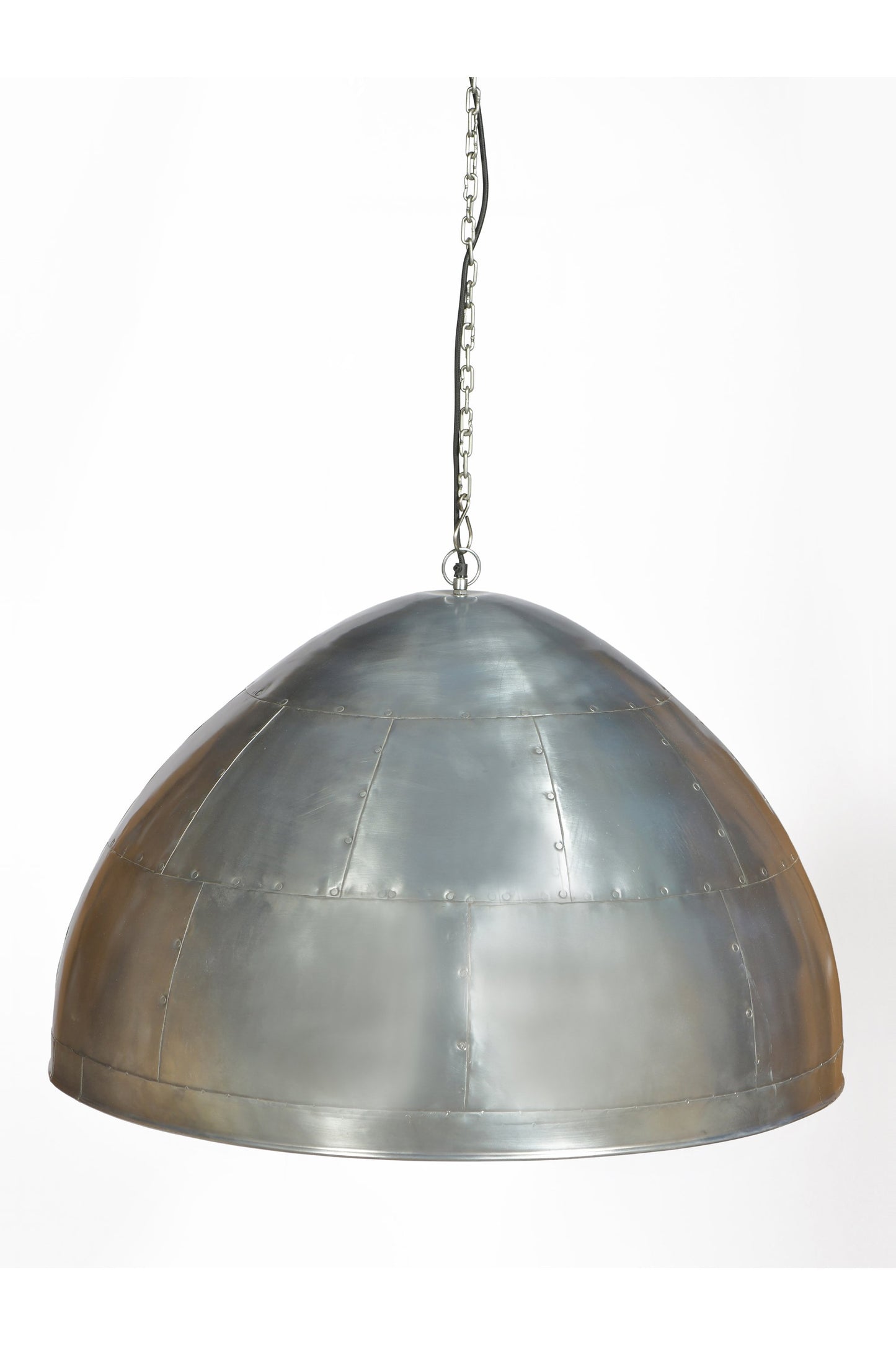 P51 Large - Zinc - Iron Riveted Dome Pendant Light-abc