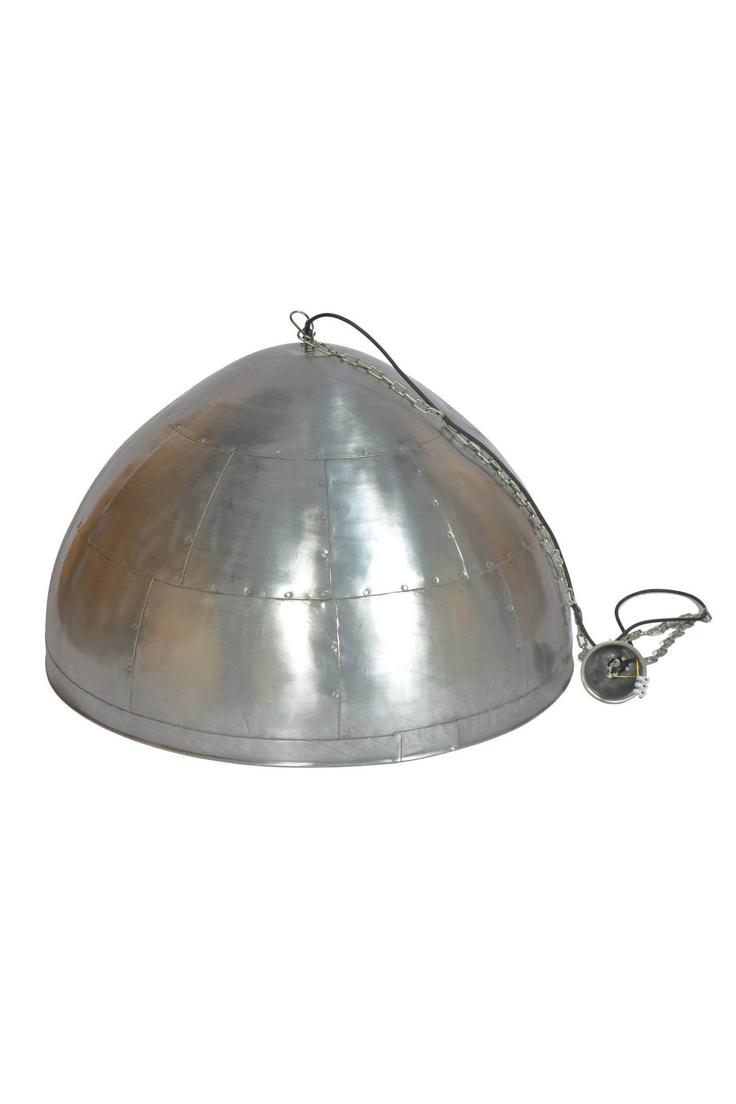 P51 Large - Zinc - Iron Riveted Dome Pendant Light-abc