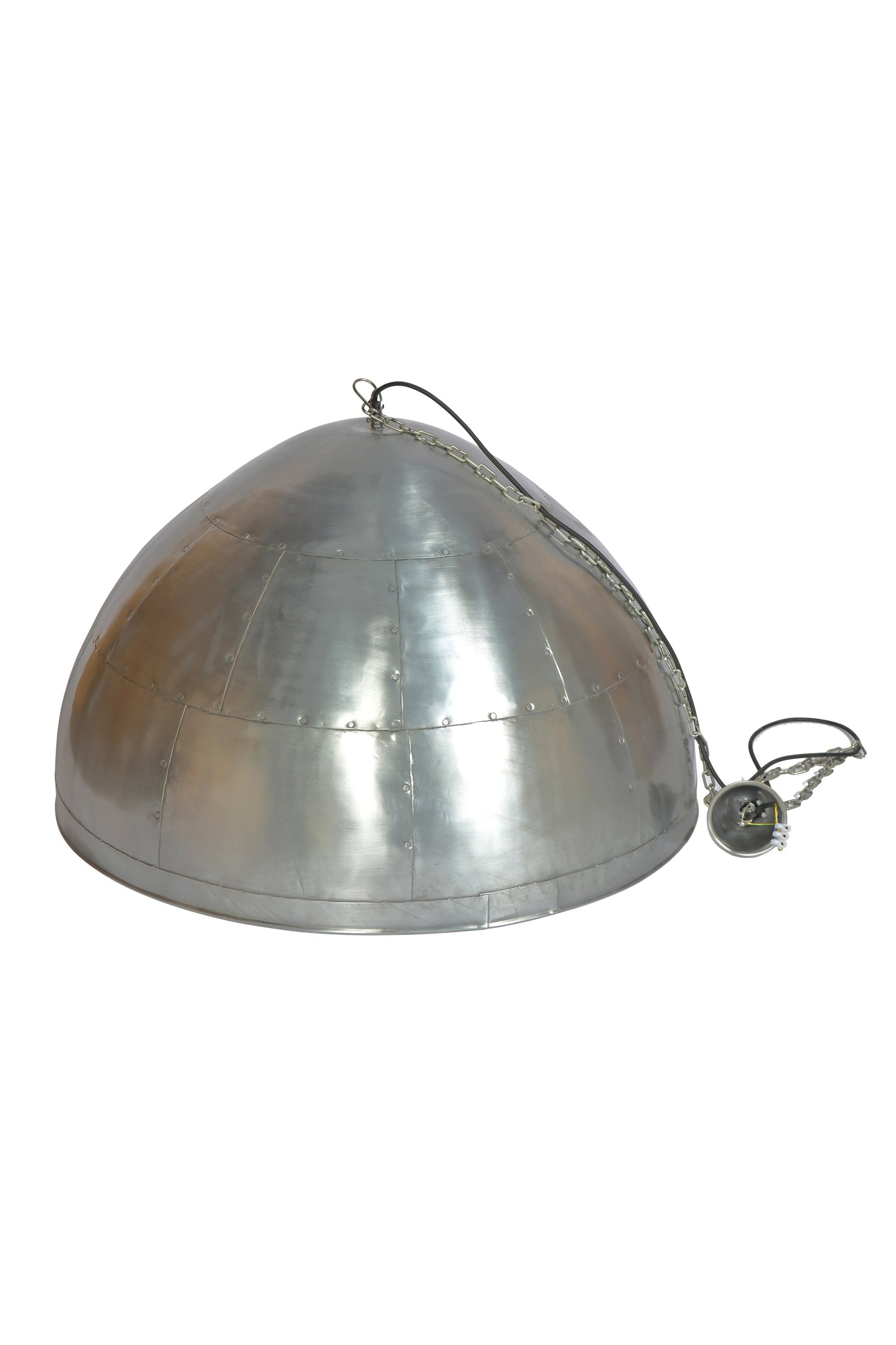 P51 Large - Zinc - Iron Riveted Dome Pendant Light-abc