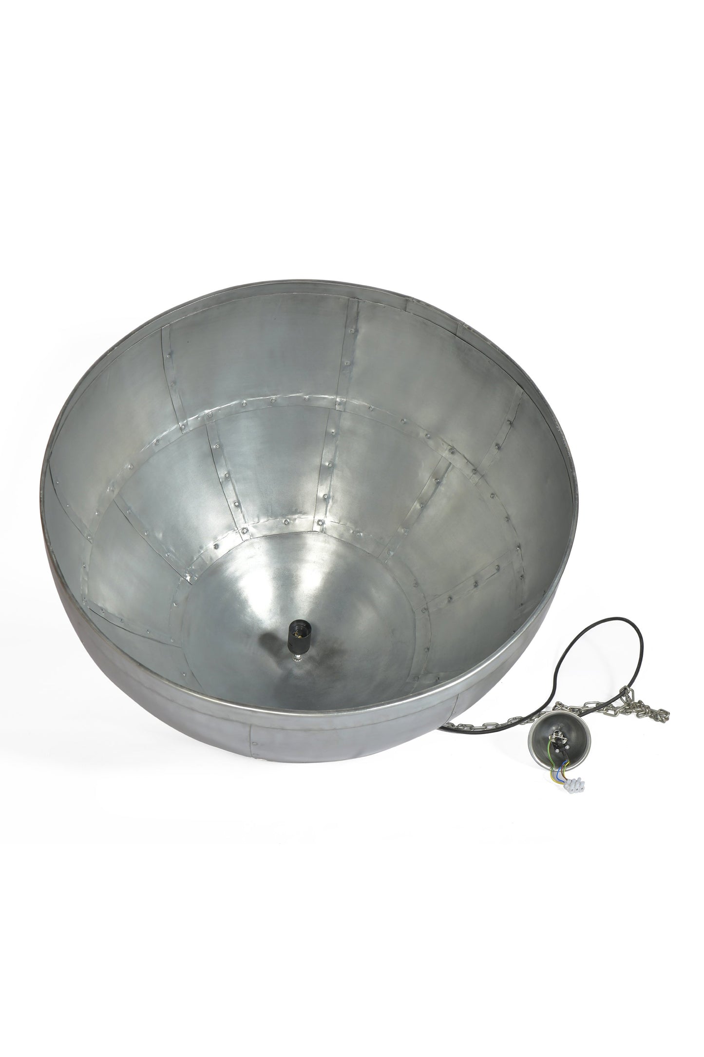 P51 Large - Zinc - Iron Riveted Dome Pendant Light-abc
