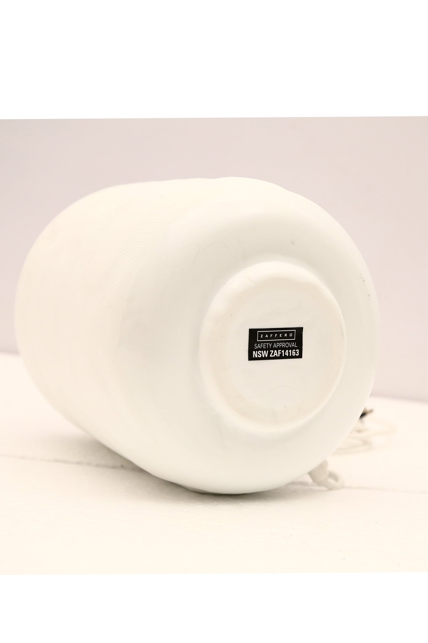 Monaco Small - White - Small Hand Cut Hurricane Art Glass Table Lamp-abc